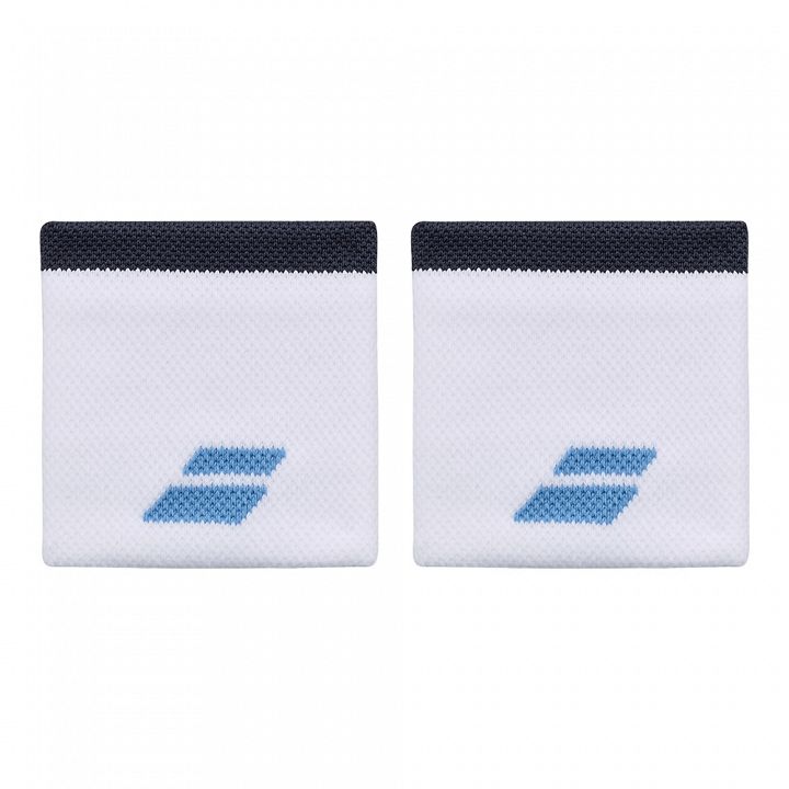 Babolat Logo Wristband 2x White / Drive Blue